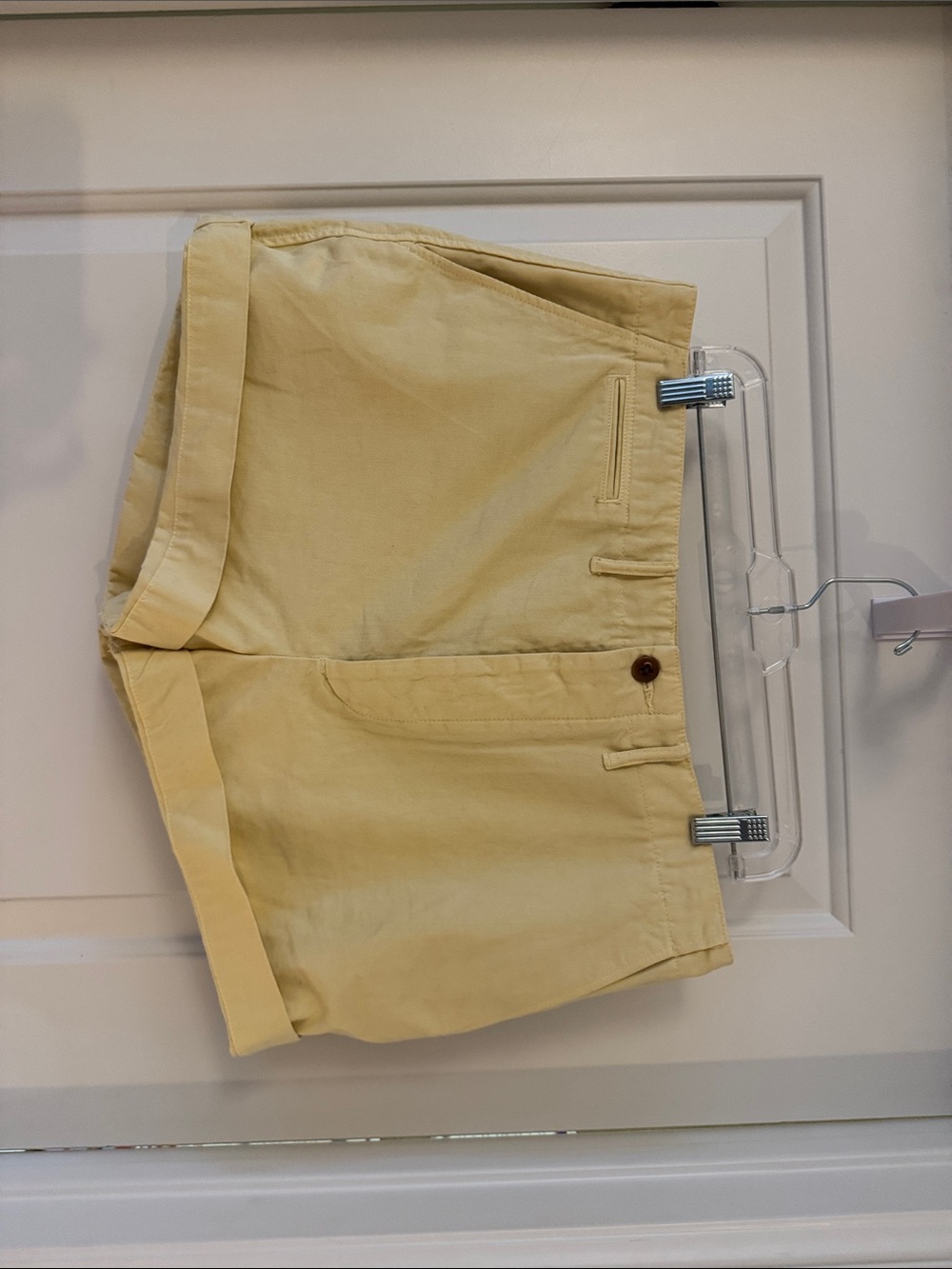 Redone Women’s Casual Yellow Fold-Cuff Shorts